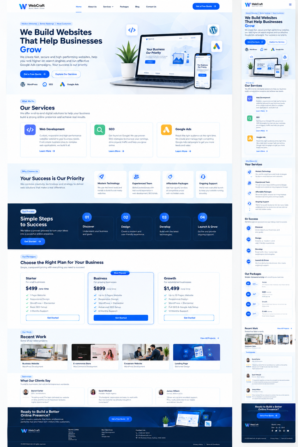 Placeholder business website project